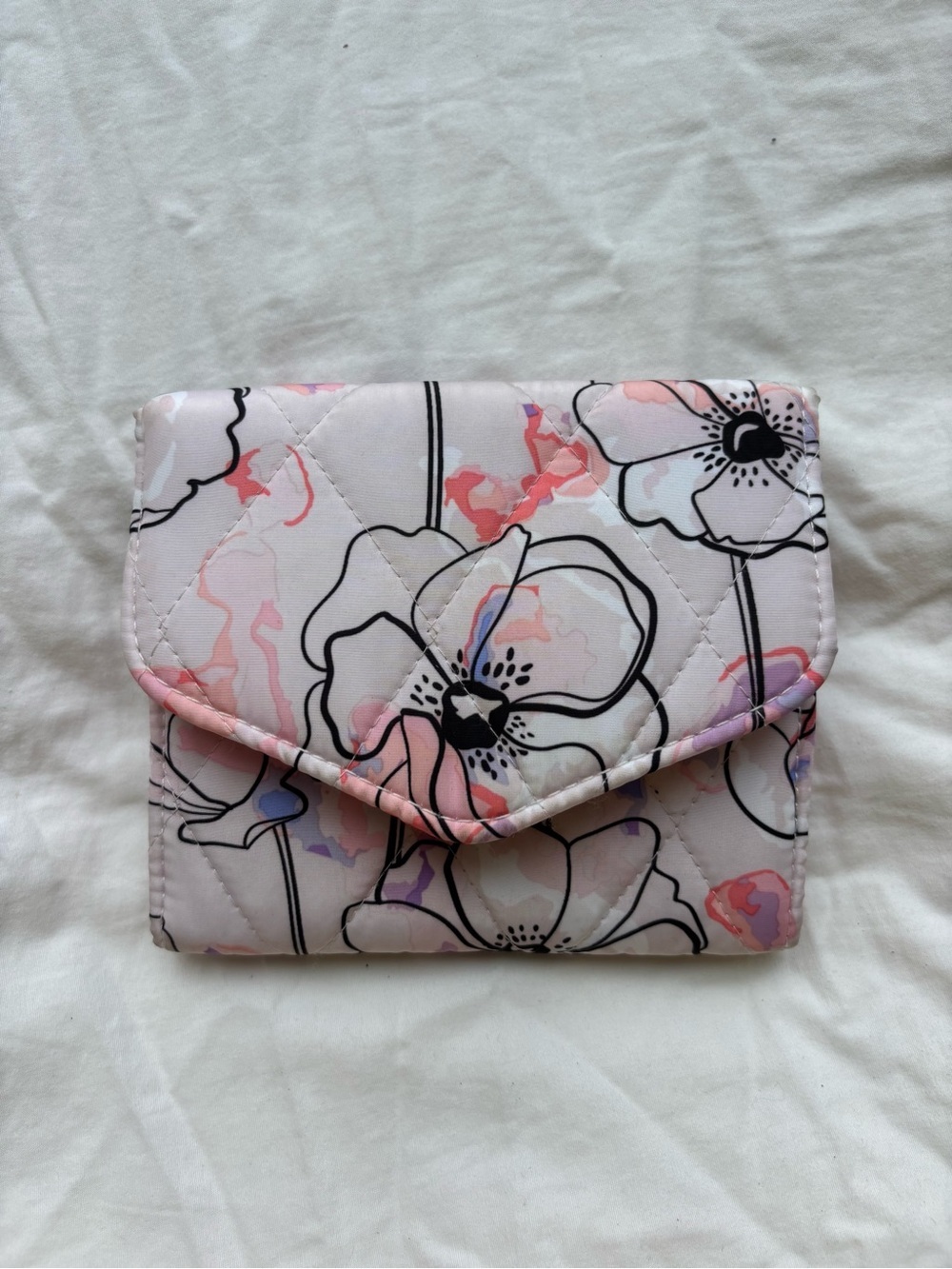 Vera Bradley Performance Twill RFID Riley Compact Trifold Wallet - Pink Floral